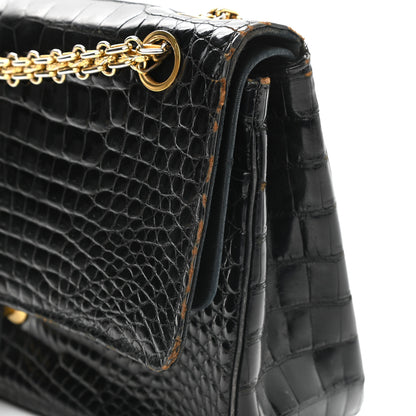 Chanel Shiny Crocodile Medium Double Flap Black 11 of 17