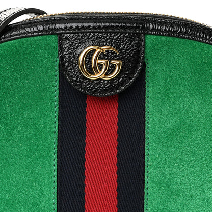 Gucci Suede Patent GG Web Small Ophidia Dome Shoulder Bag New Shamarock Black 8 of 10