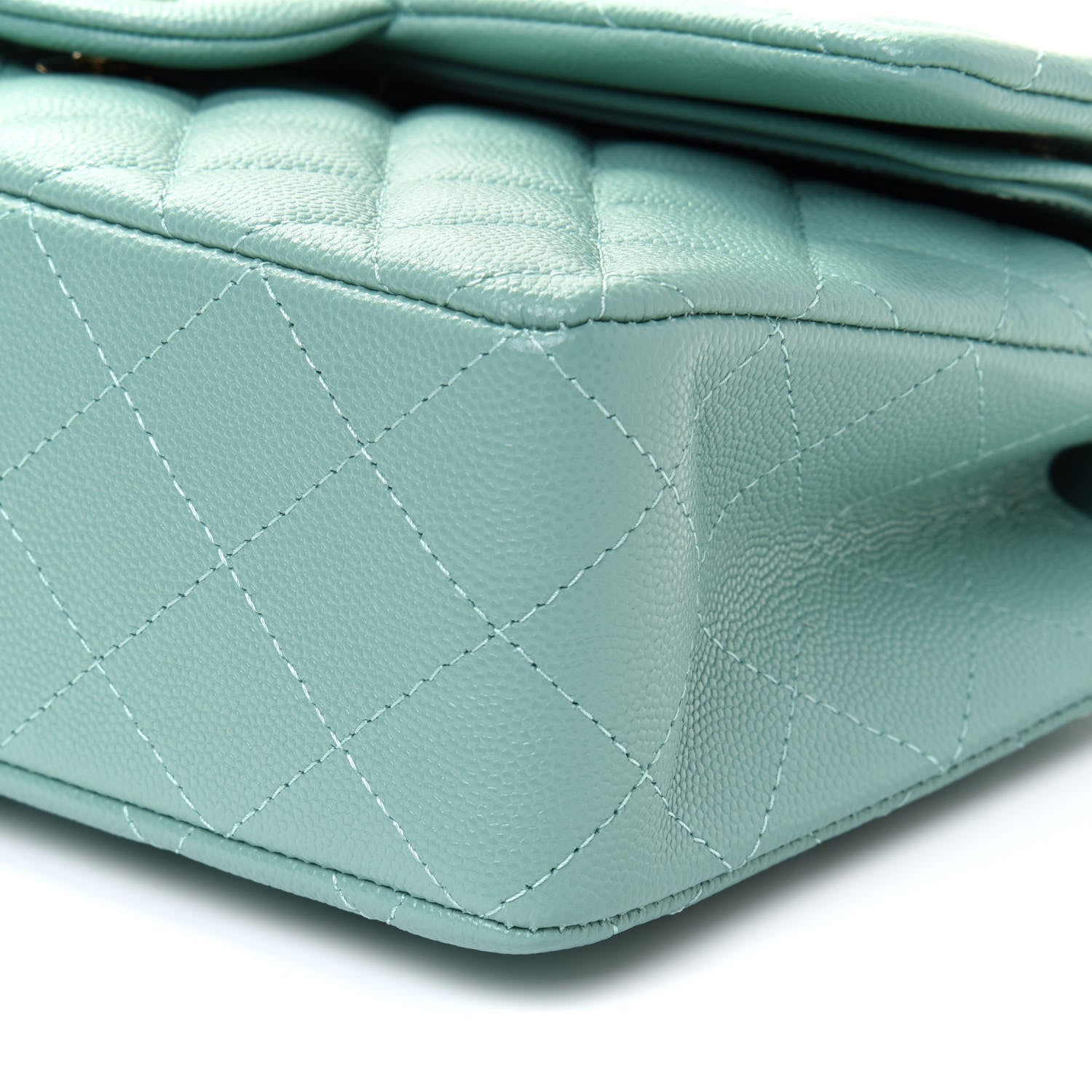 Chanel Caviar Quilted Small Double Flap Light Green 10 of 11