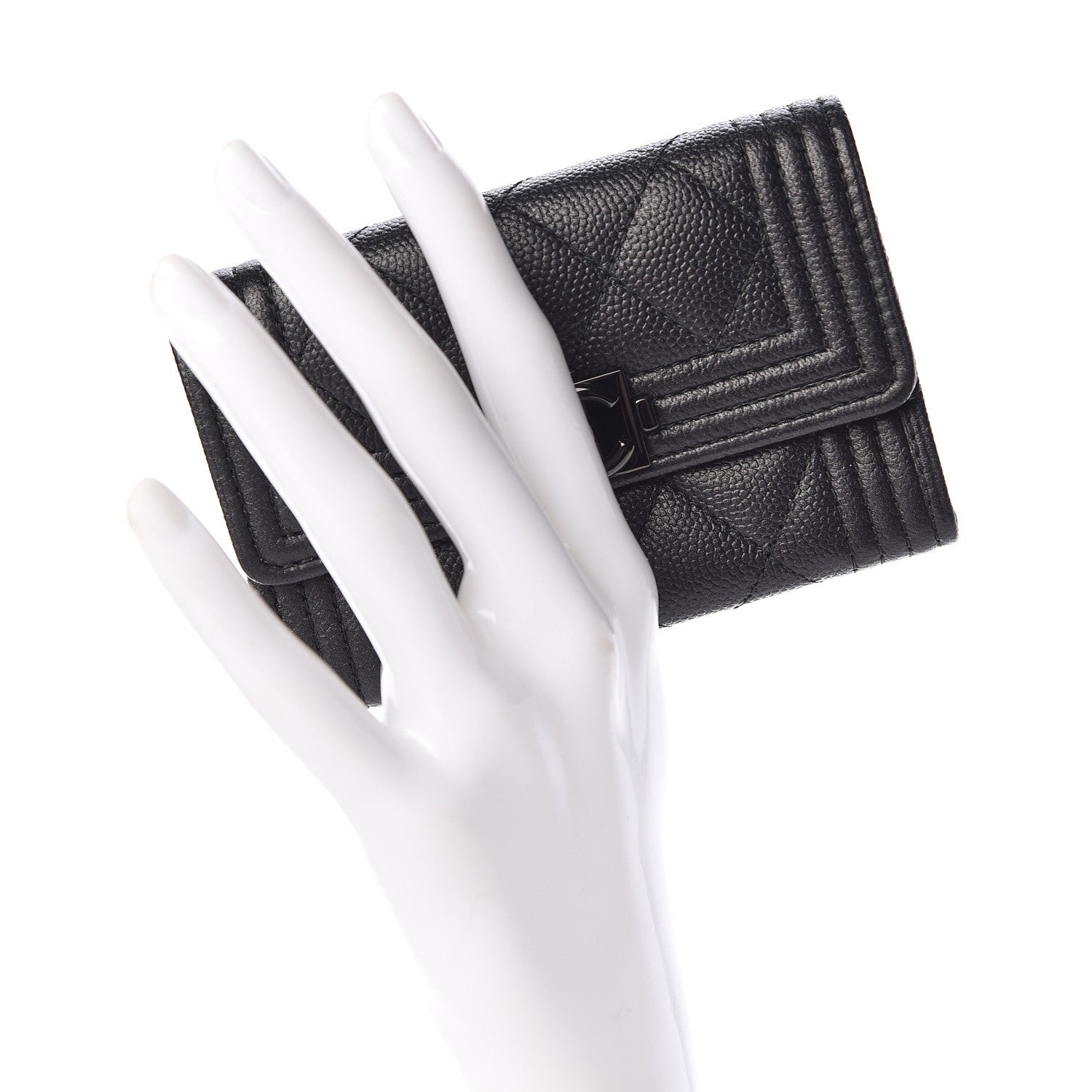 Chanel Caviar Quilted Boy Flap Card Holder So Black 2 of 9