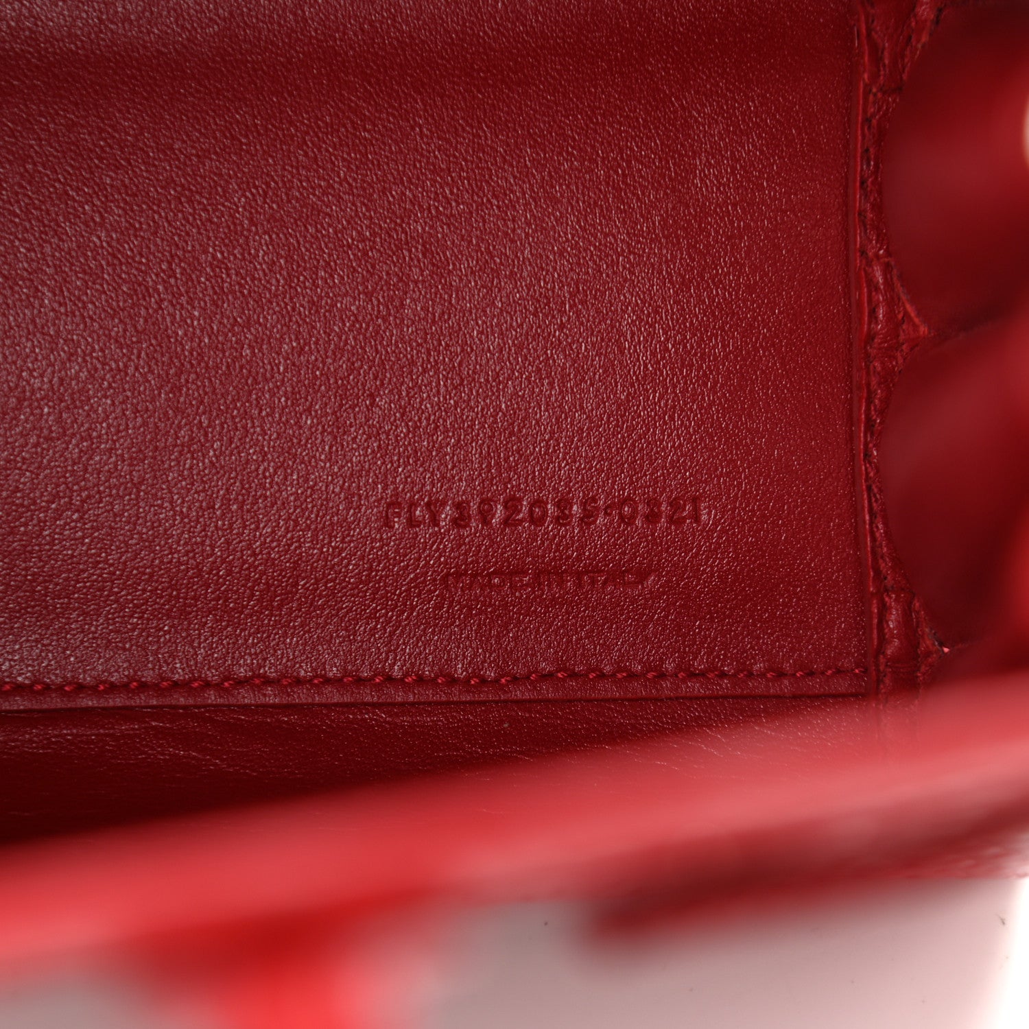 Saint Laurent Calfskin Crocodile Embossed Nano Sac De Jour Red 7 of 10