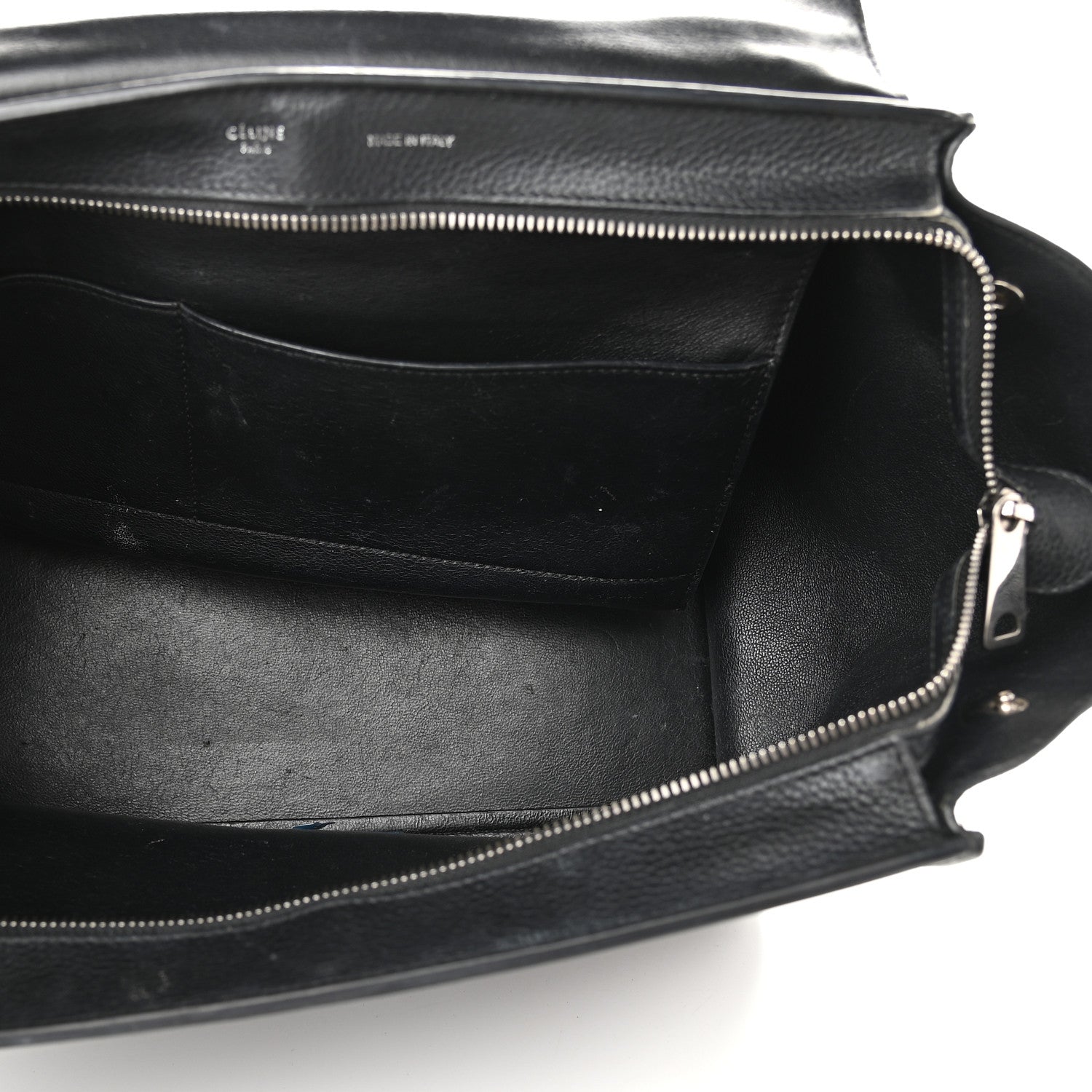 Celine Drummed Calfskin Suede Medium Trapeze Black 5 of 11