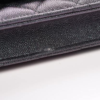 Chanel Iridescent Caviar Quilted Wallet On Chain WOC Black 11 of 13