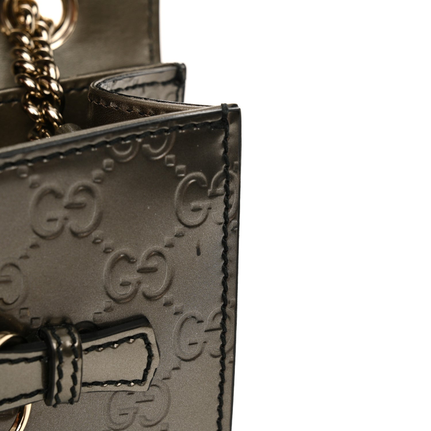 Gucci Shine Guccissima Mini Emily Chain Shoulder Bag Sasso 11 of 12