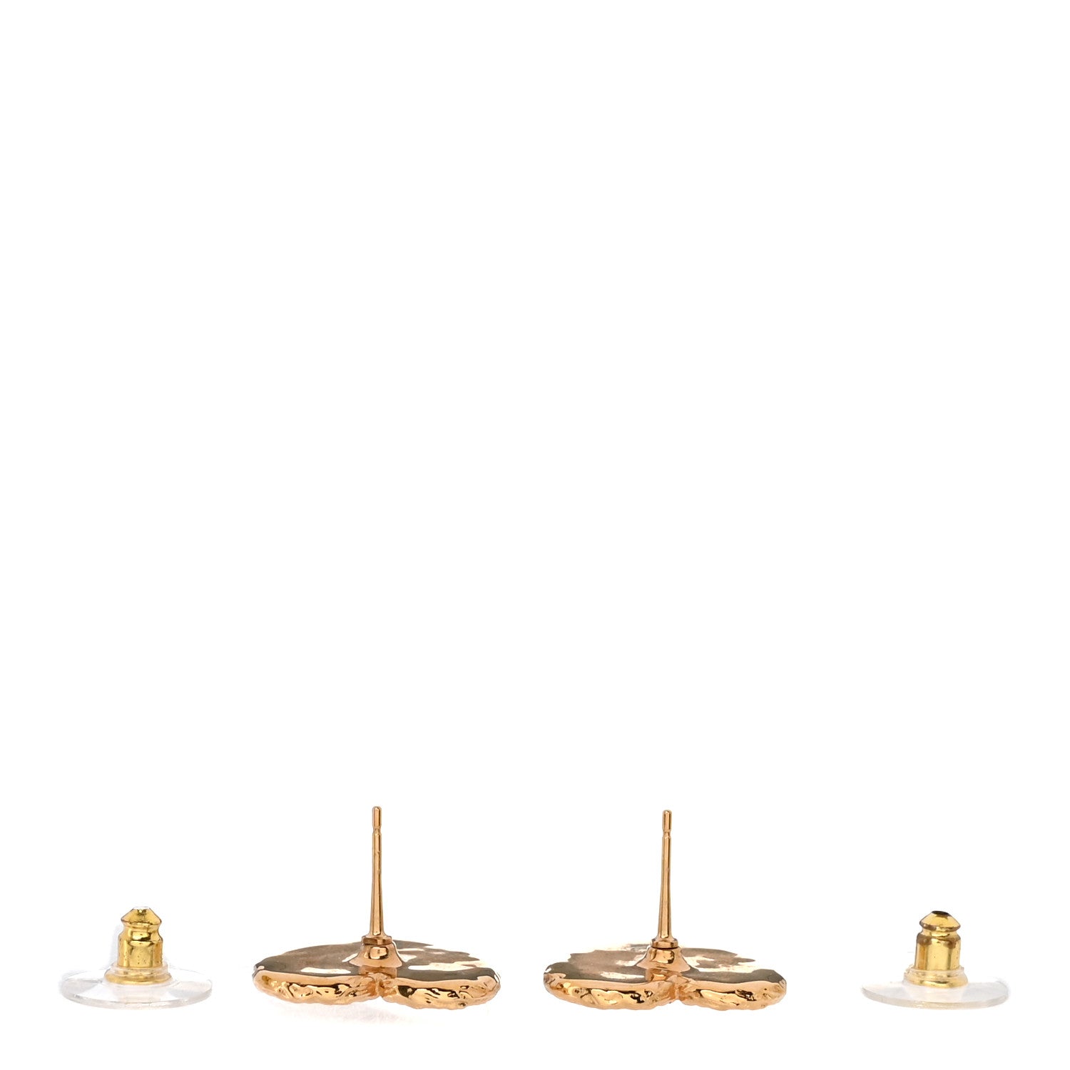 Chanel Metal Enamel CC Heart Earrings Gold Black 3 of 5