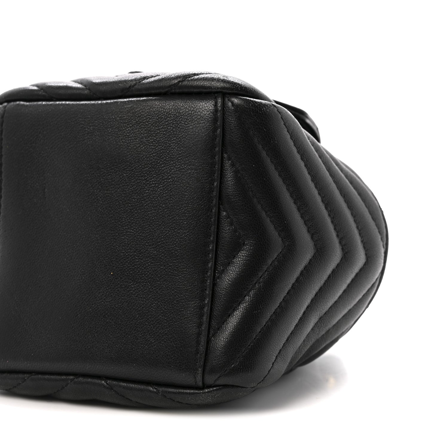 Lambskin Matelasse Monogram Joe Nano Bucket Bag Black