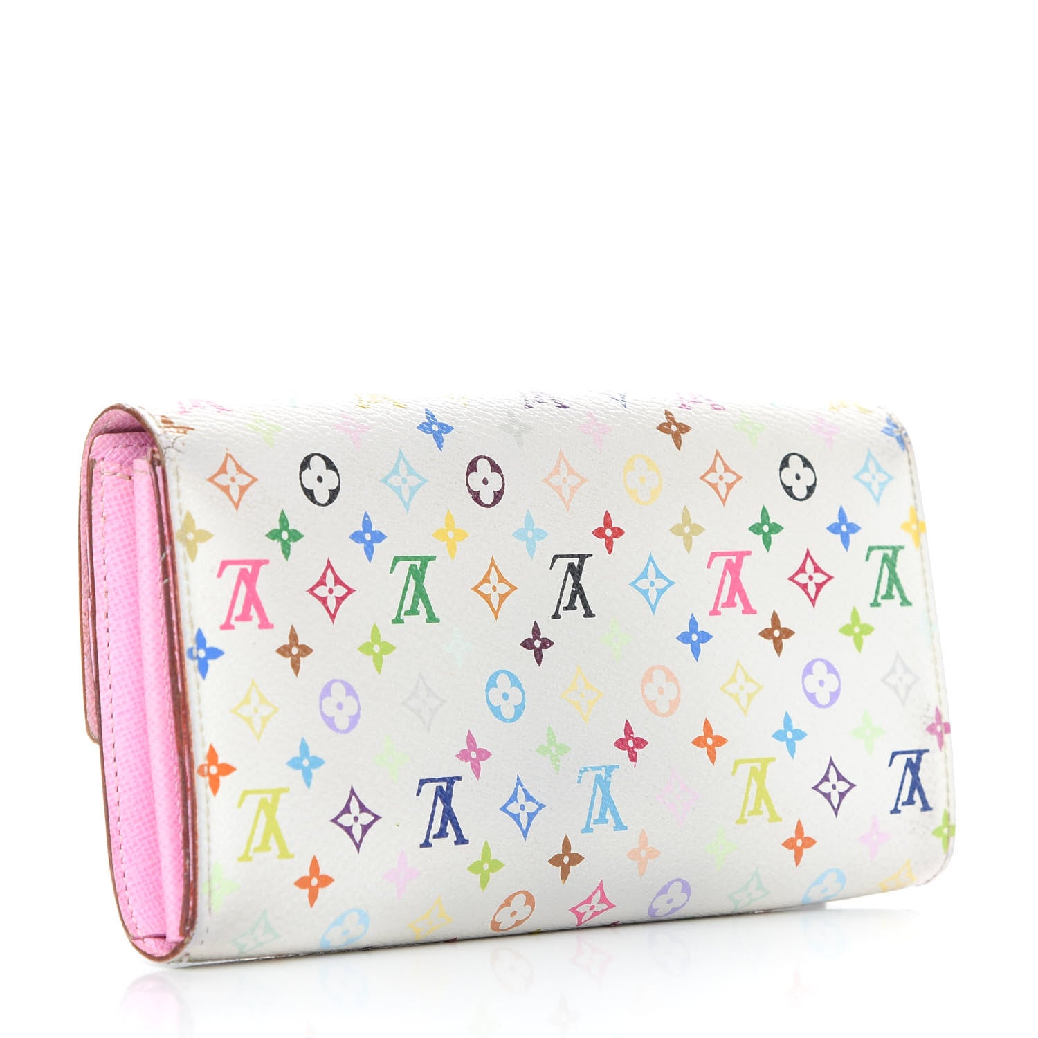 Louis Vuitton Monogram Multicolor Sarah Wallet White Litchi 3 of 9