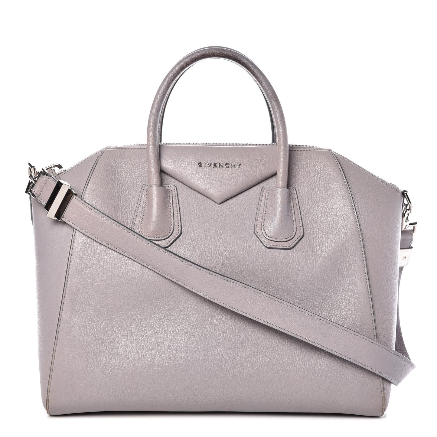 Sugar Goatskin Medium Antigona Pearl Grey
