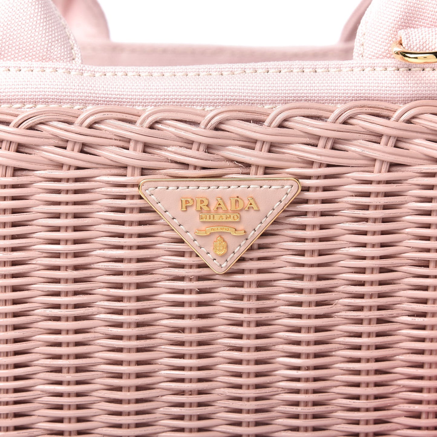 Wicker Canvas Tote Pink
