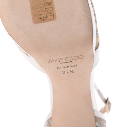 Jimmy Choo Satin Lace Talia Pump 37.5 Ivory White 8 of 10