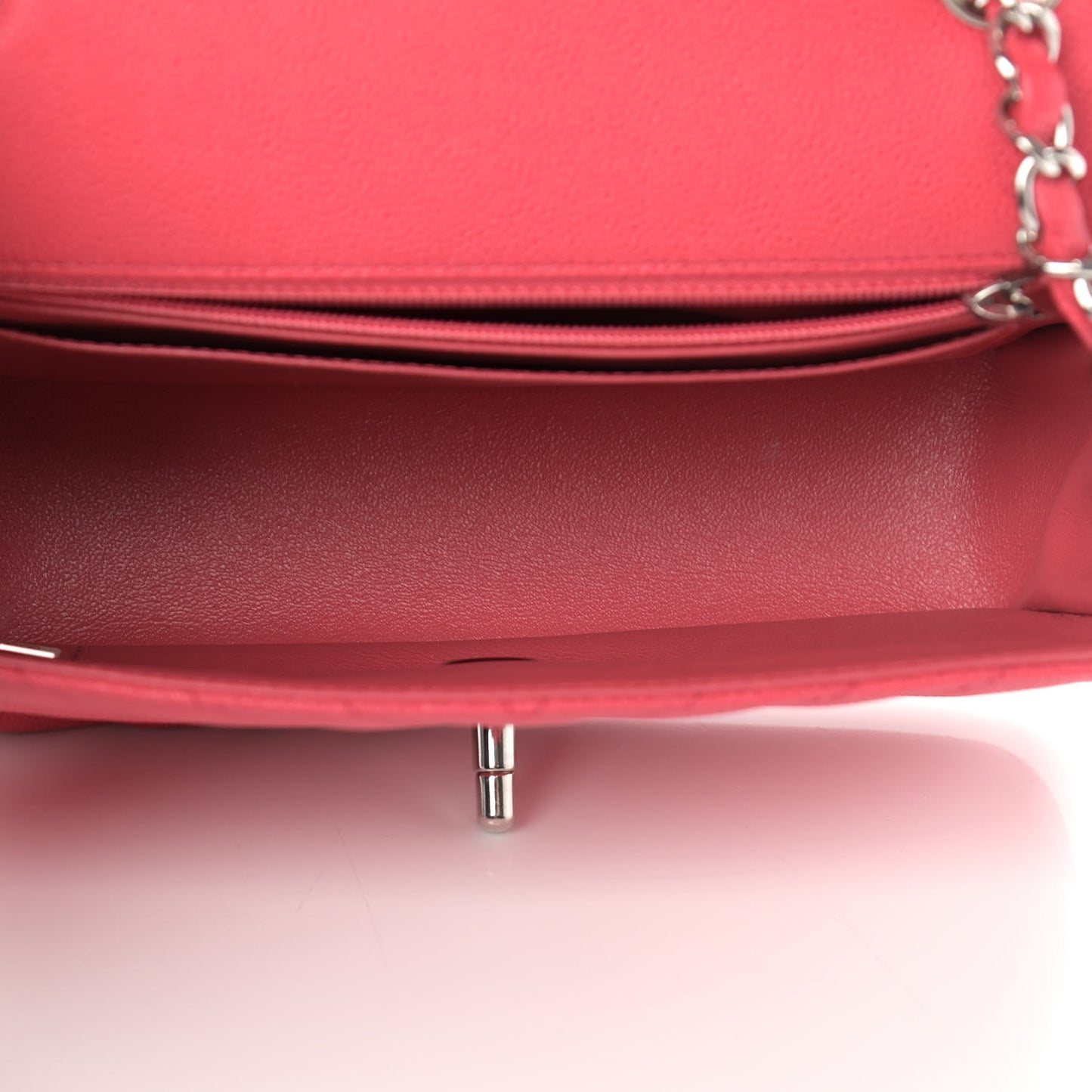 Caviar Chevron Quilted Mini Rectangular Flap Red