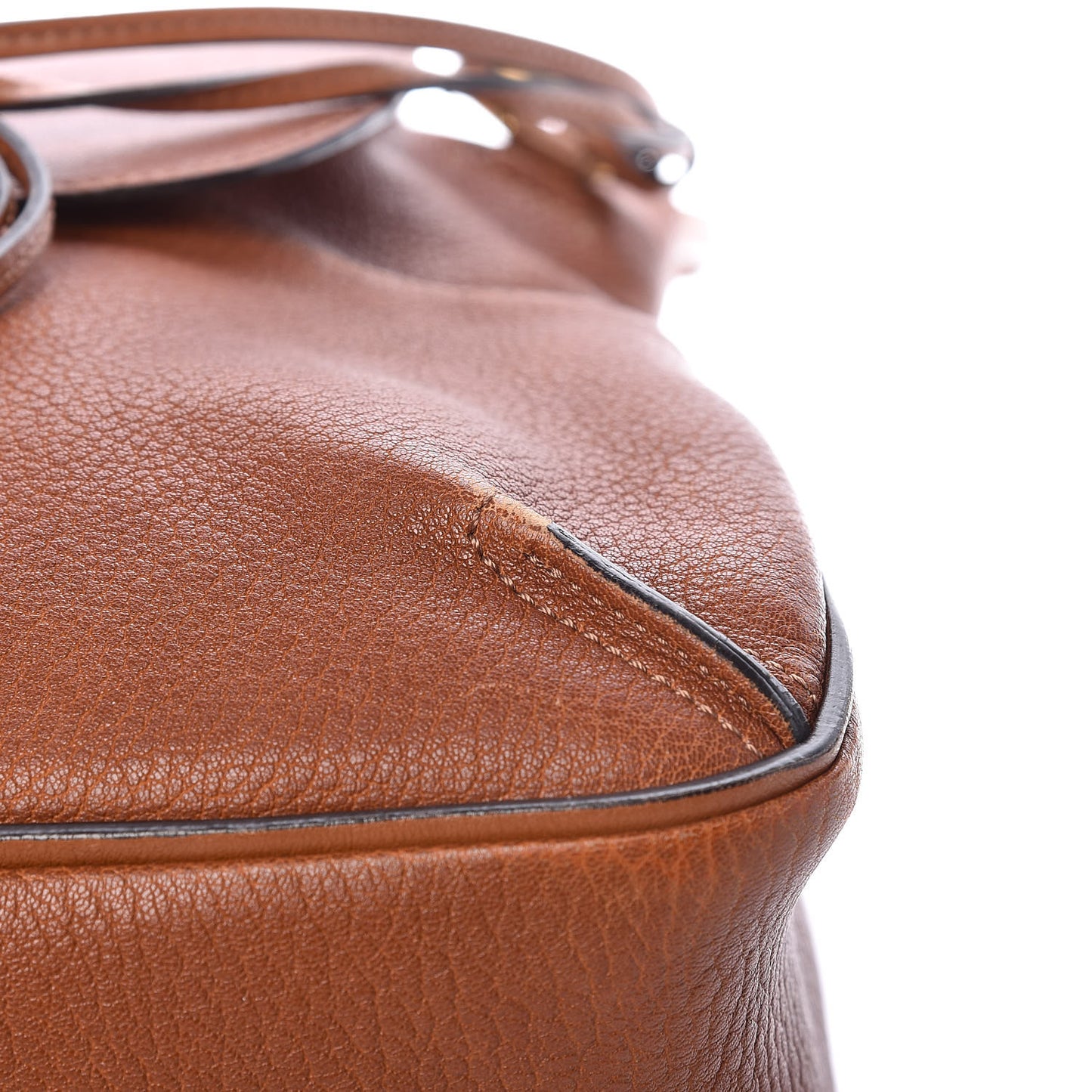 Grained Lambskin Medium Lexa Shoulder Bag Caramel