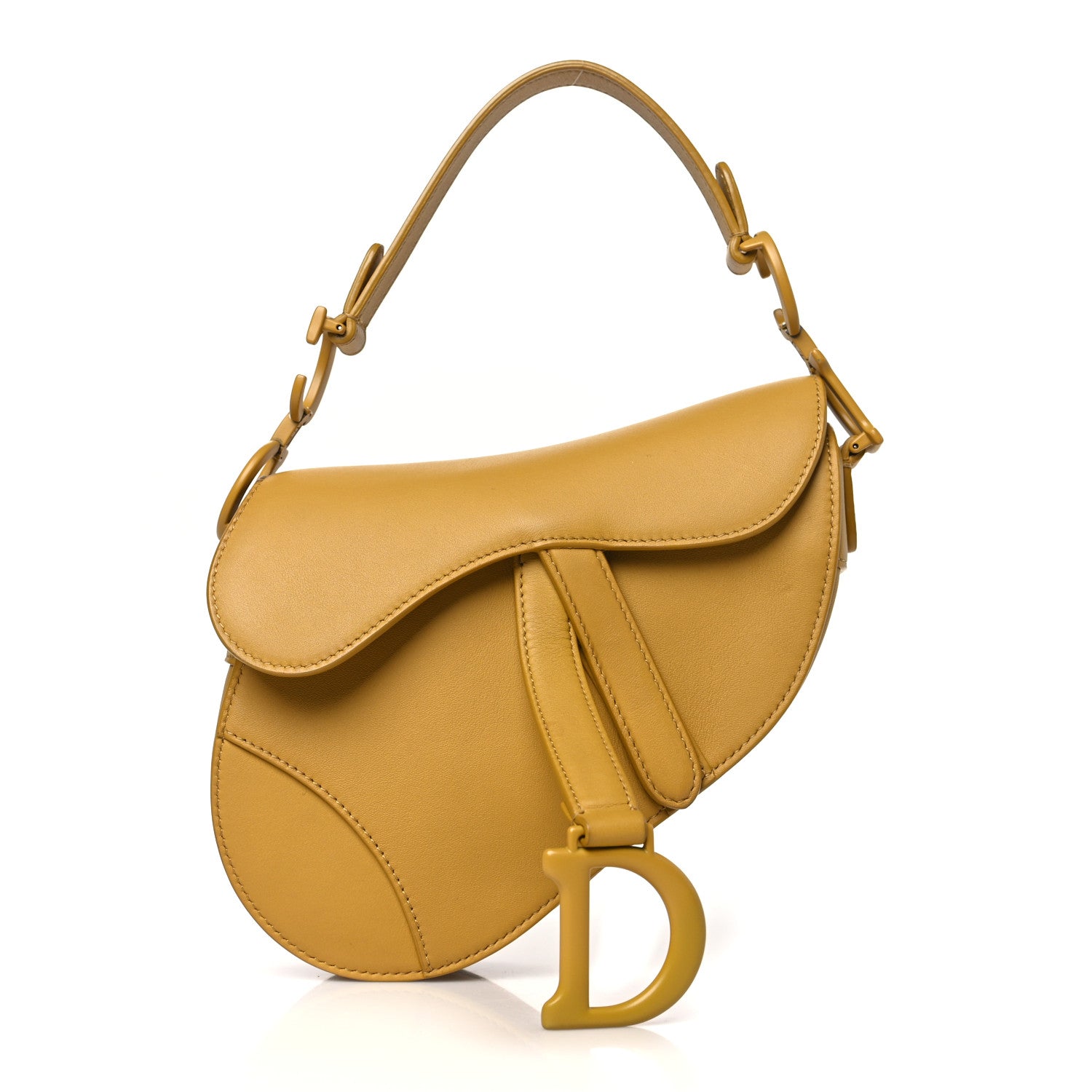 Christian Dior Ultra Matte Calfskin Mini Saddle Bag Yellow 1 of 11