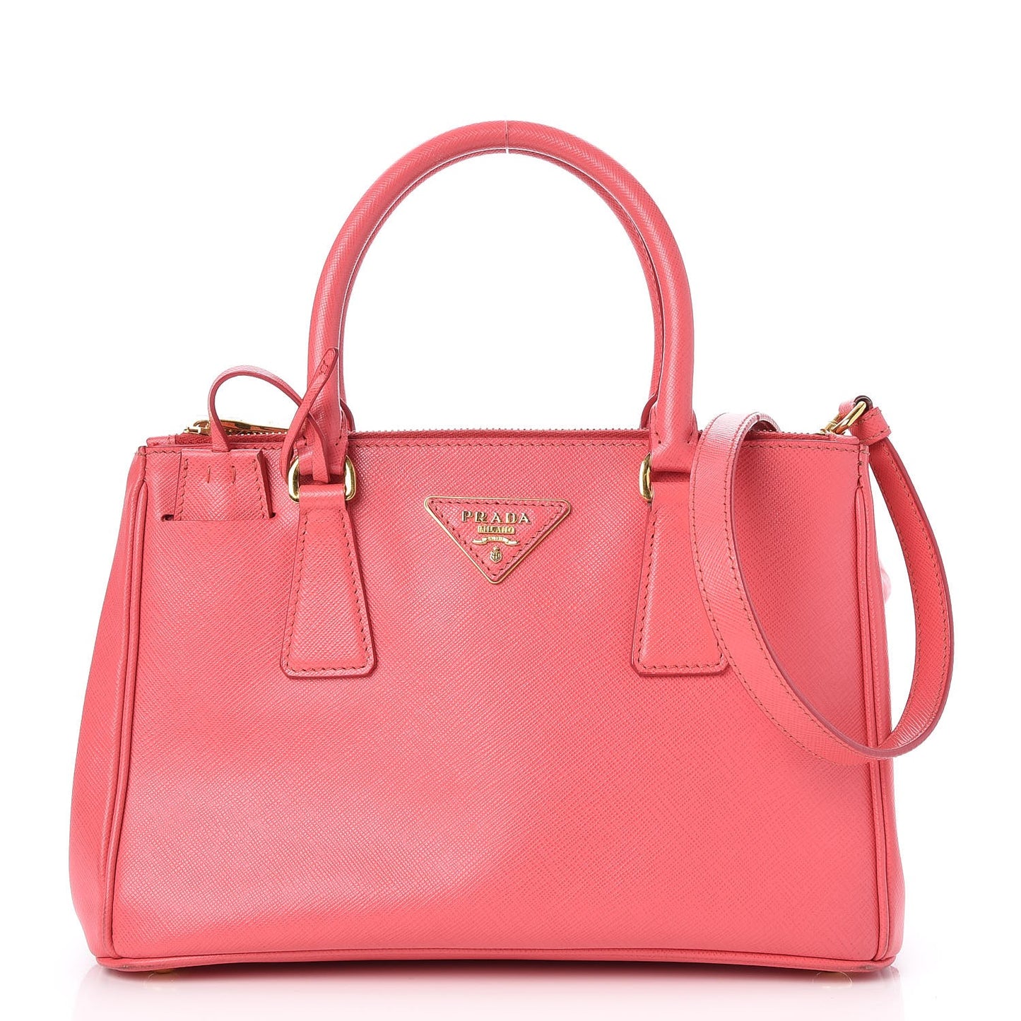 Saffiano Mini Galleria Double Zip Tote Fragola