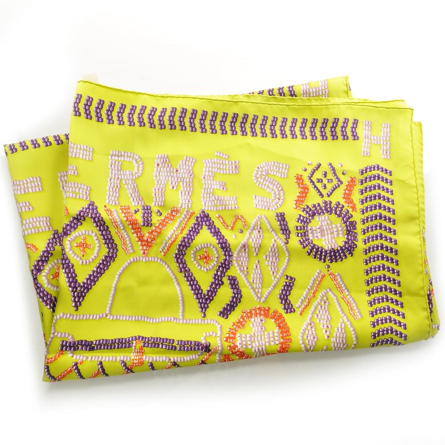 Silk Geant Twill Lave Kelly En Perles Scarf 140