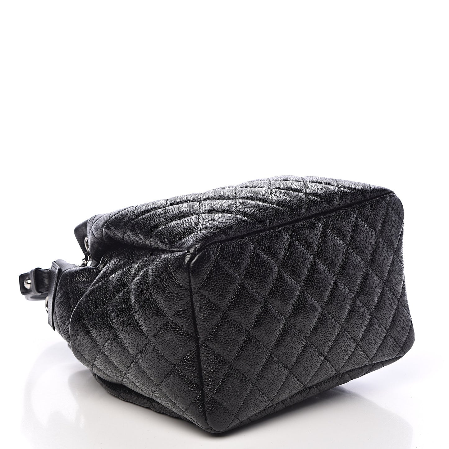 Caviar Quilted Small Chain Bucket Bag Black