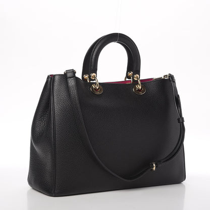 Christian Dior Bullcalf Large Diorissimo Tote Black Rose Indien 3 of 12