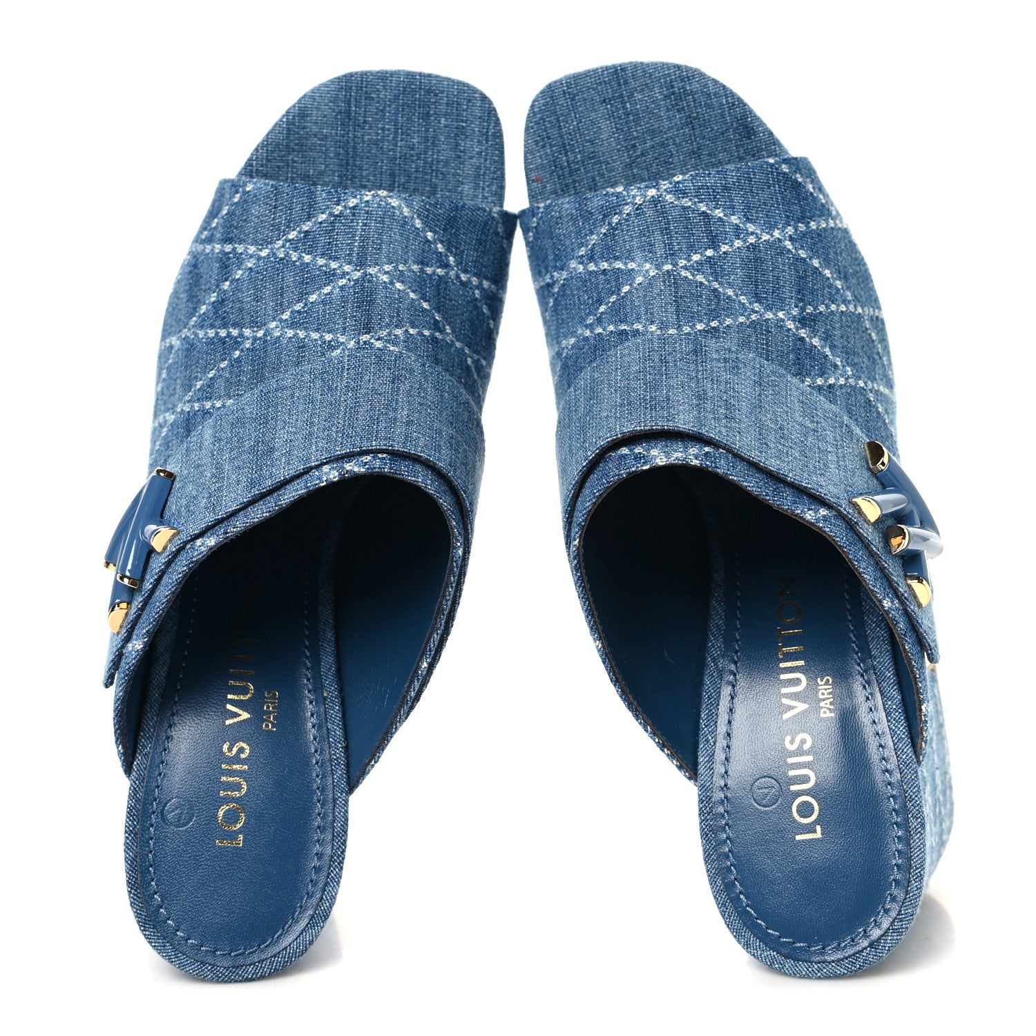 Louis Vuitton Denim Shake Mule 40 Blue 2 of 9