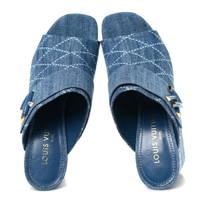 Louis Vuitton Denim Shake Mule 40 Blue 2 of 9