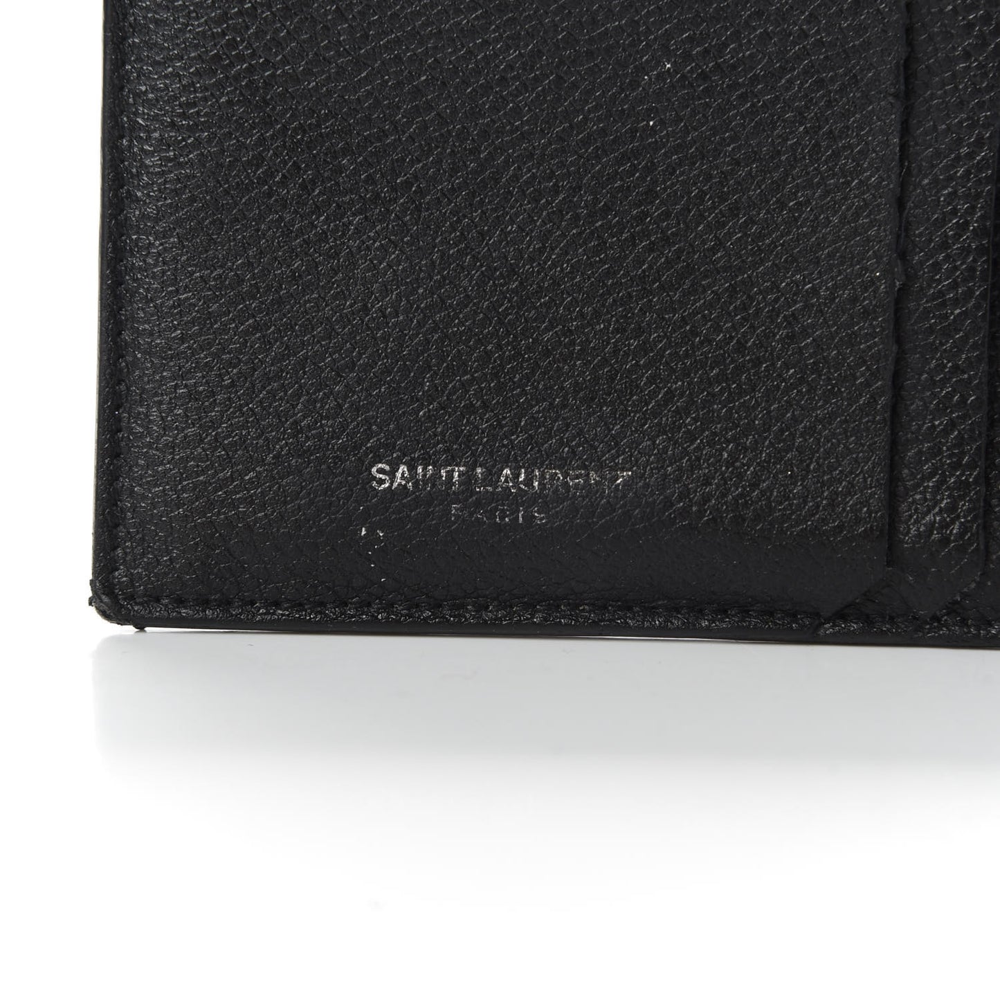 Grained Calfskin 5 Fragments Zip Pouch Card Holder Black