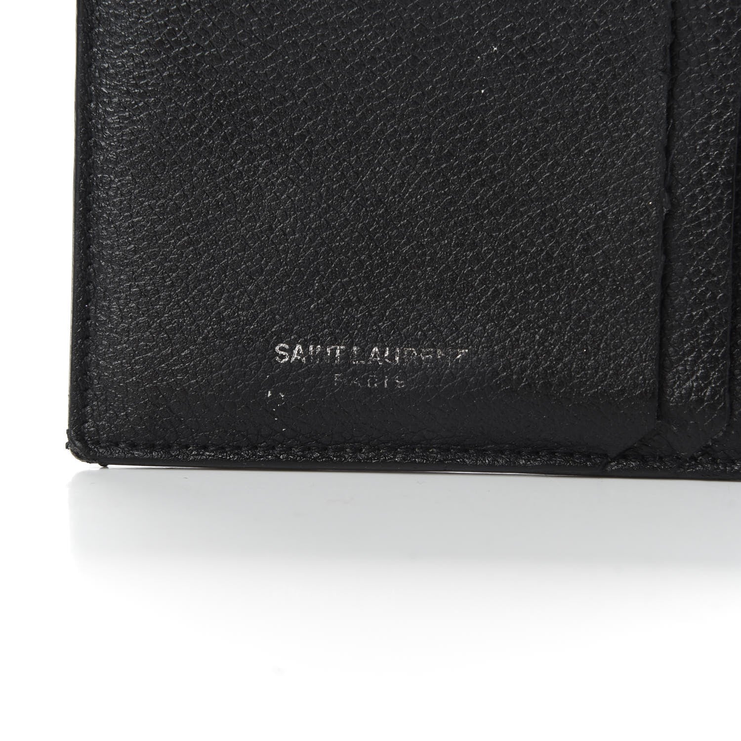 Saint Laurent Grained Calfskin 5 Fragments Zip Pouch Card Holder Black 3 of 7
