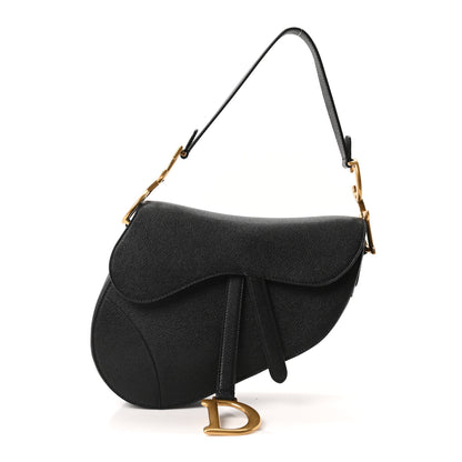 Christian Dior Grained Calfskin Saddle Bag Black 1 of 10