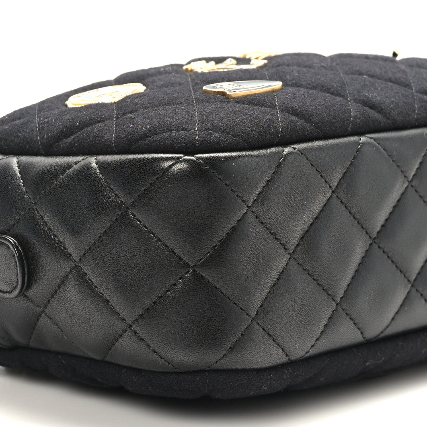 Chanel Felt Quilted Paris-Hamburg Charms Camera Case Black 8 of 9