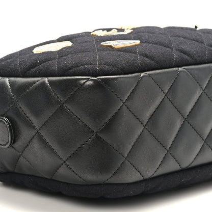 Chanel Felt Quilted Paris-Hamburg Charms Camera Case Black 8 of 9