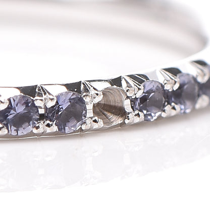 Tiffany 18K White Gold Iolite Metro Ring 47 4.25 6 of 7