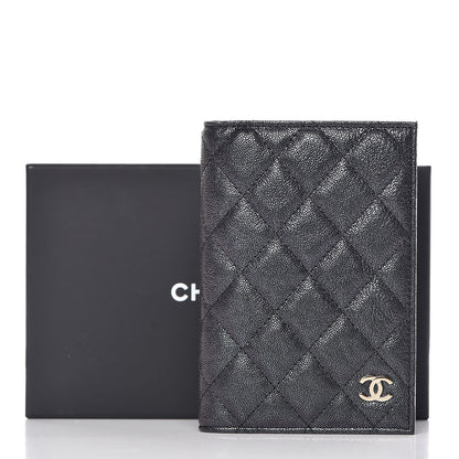 Chanel Iridescent Caviar Quilted Passport Holder Black 9 of 9