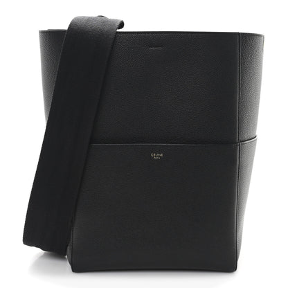 Celine Soft Grained Calfskin Sangle Bucket Bag Black 1 of 10
