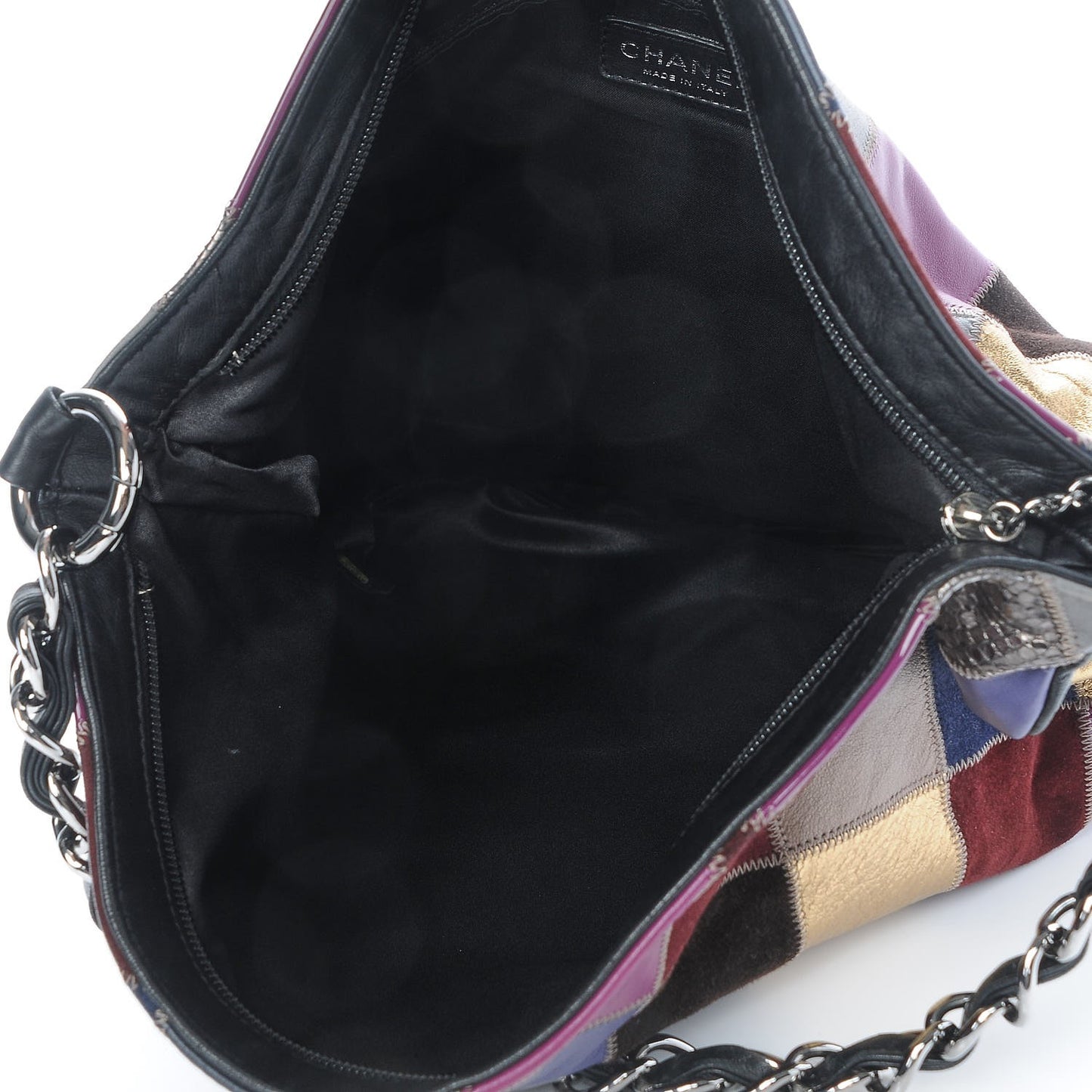 Lambskin Python Suede Quilted Patchwork Harlequin Hobo Multicolor
