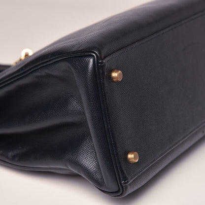 Hermes Courchevel Kelly Retourne 35 Bleu Marine 42 of 44