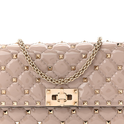 Valentino Garavani Patent Rockstud Spike Wallet on Chain Poudre 7 of 9