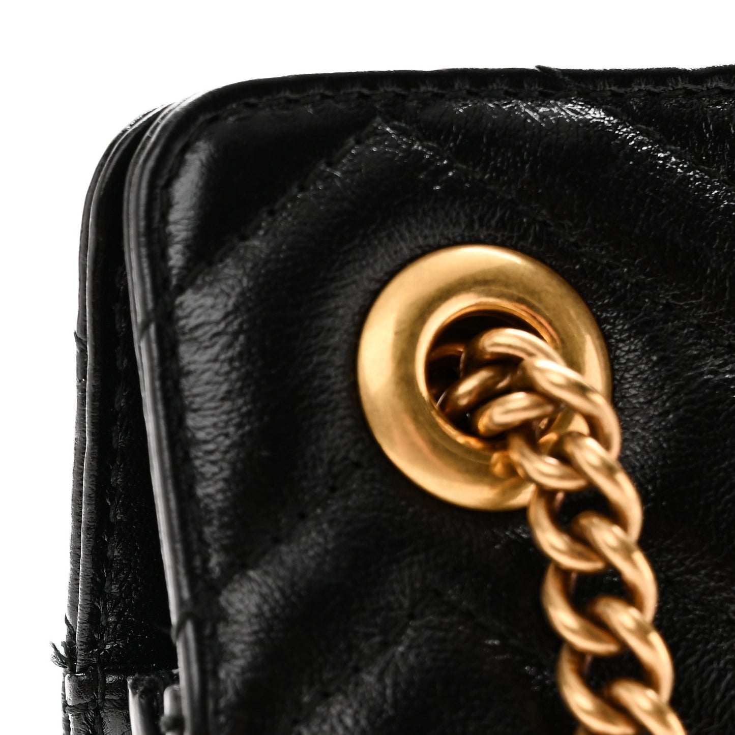 Azalea Calfskin Matelasse Heart Medium GG Marmont Slim Shoulder Bag Black