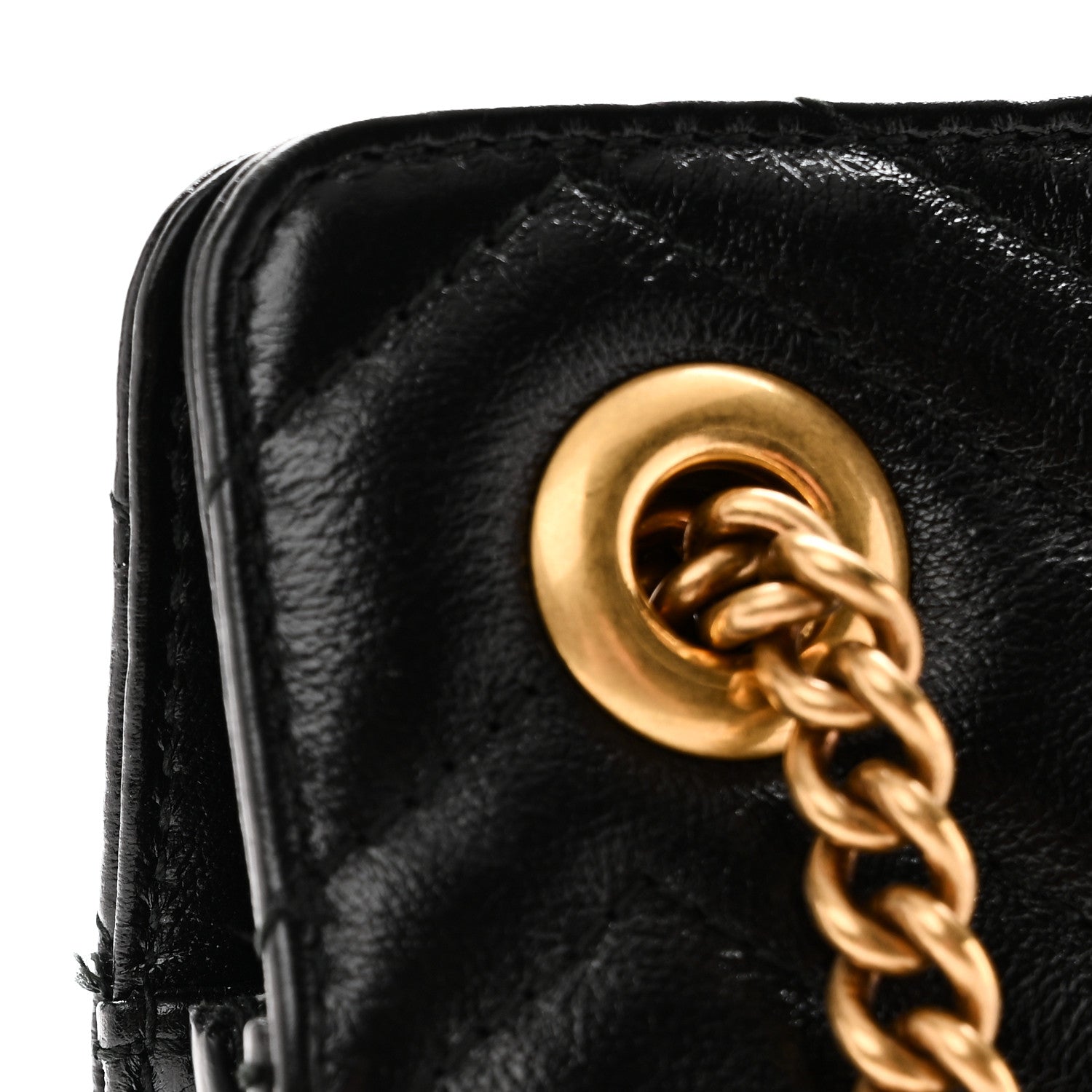 Gucci Azalea Calfskin Matelasse Heart Medium GG Marmont Slim Shoulder Bag Black 11 of 11