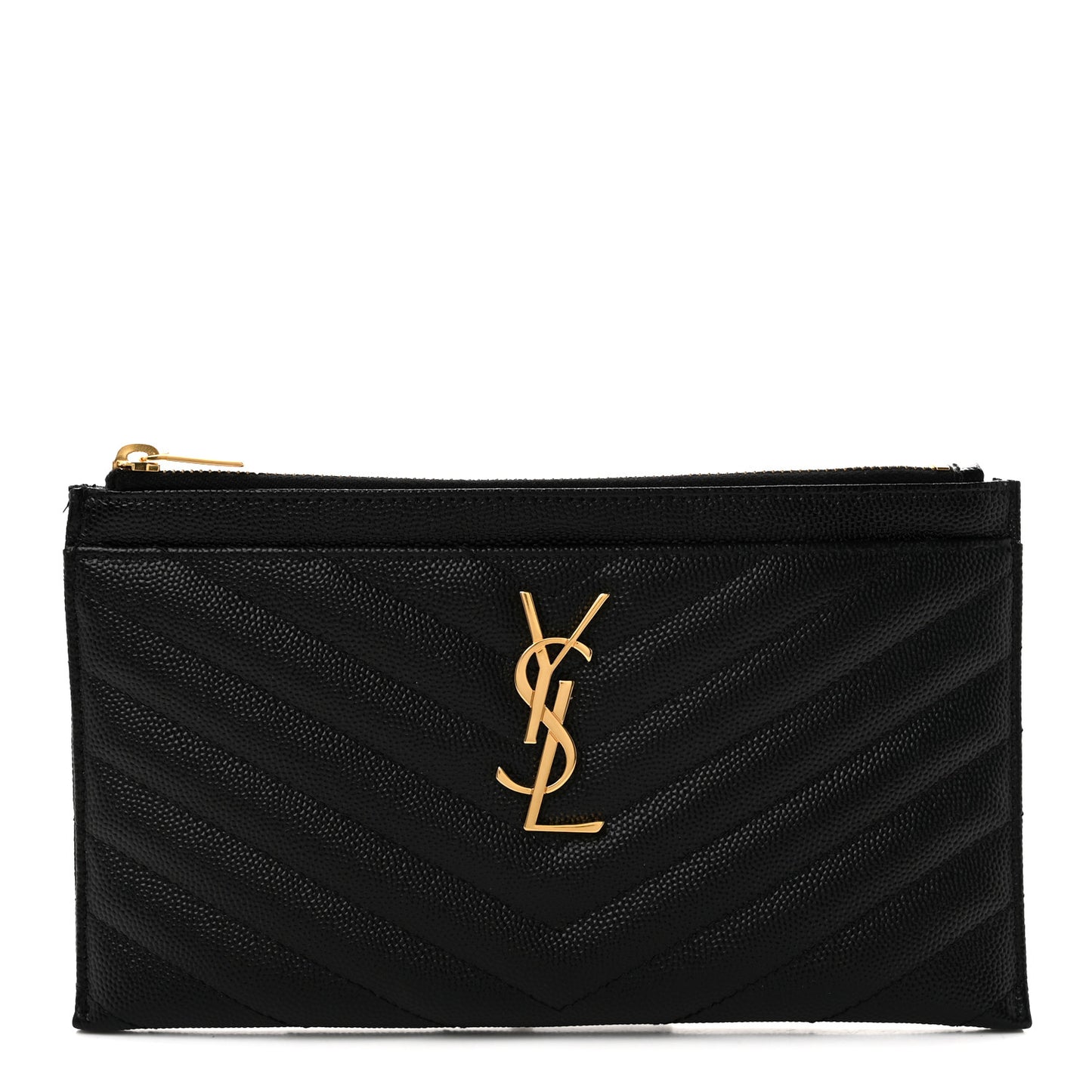 Grain De Poudre Chevron Monogram Bill Pouch Black