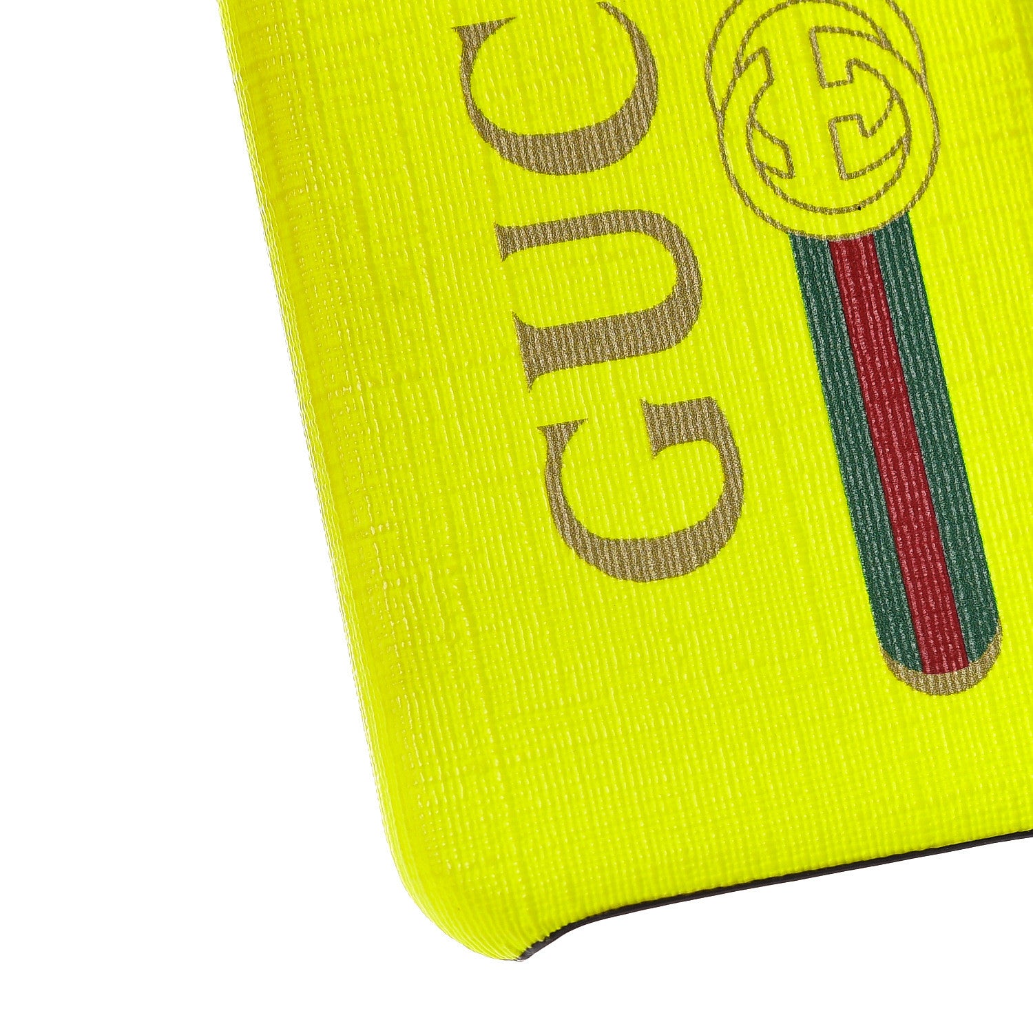 Gucci Rubber Print iPhone Xs Case Yellow Fluo Green 7 of 8