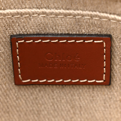 Chloe Cotton Calfskin Mini Woody Ribbon Tote White Brown 6 of 10