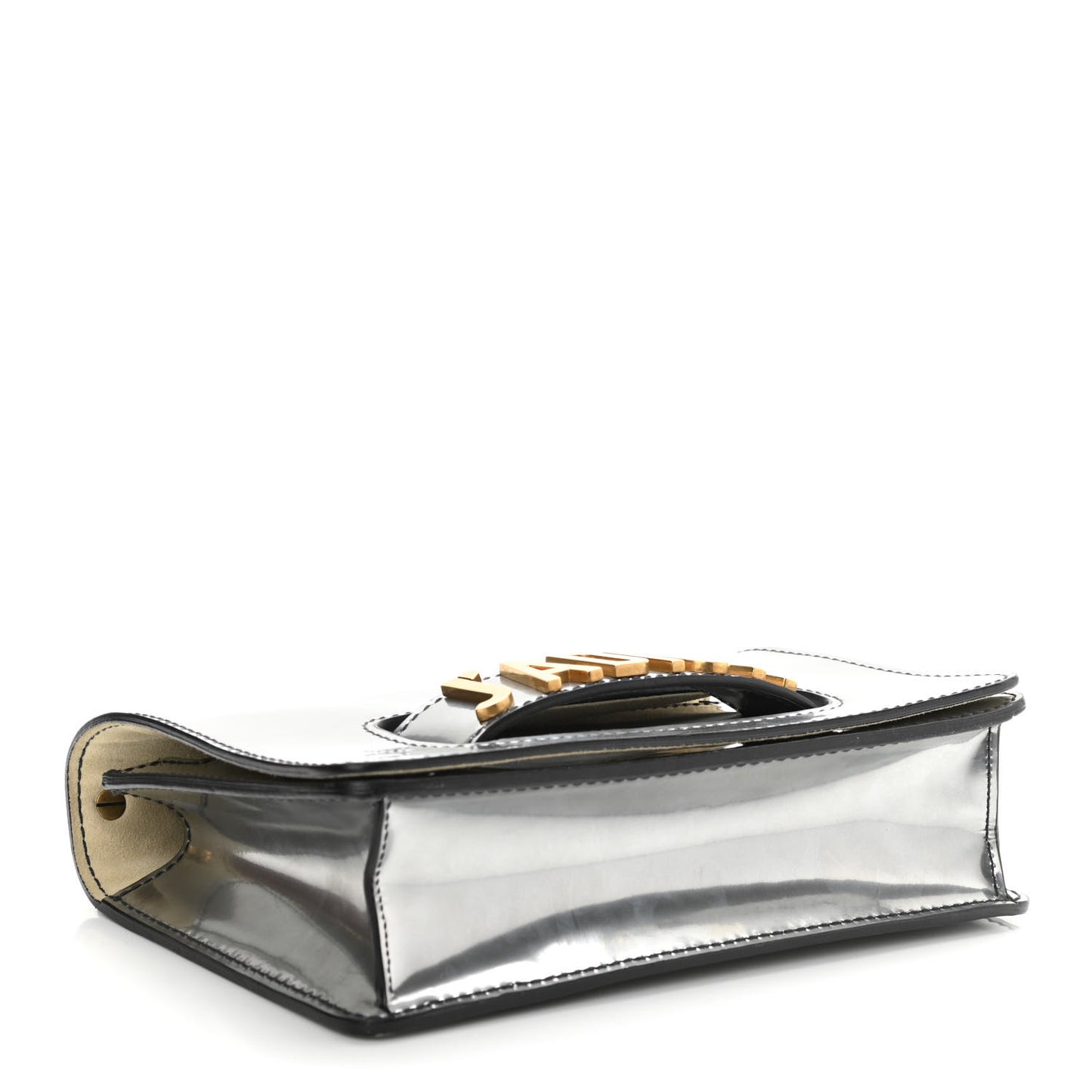 Metallic Calfskin J'Adior Chain Flap Bag Silver