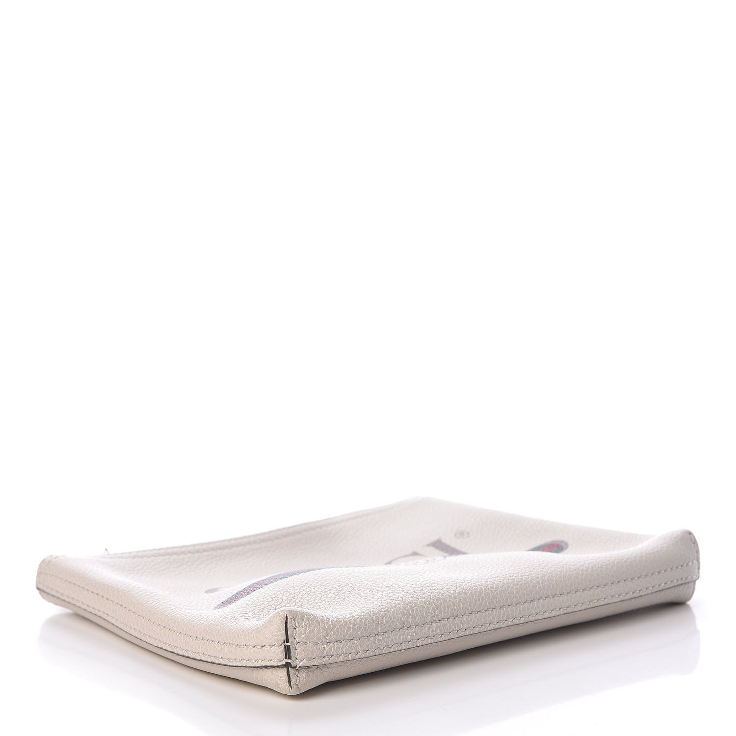 Gucci Pebbled Calfskin Logo Portfolio Clutch White 4 of 9