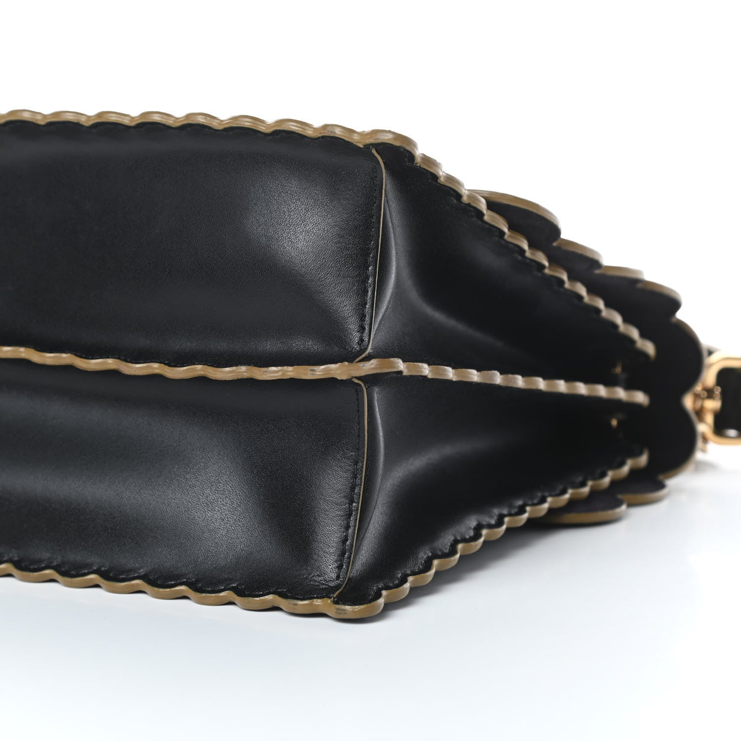 Fendi Vitello Liberty Scalloped Studded Kan I Shoulder Bag Black 10 of 11