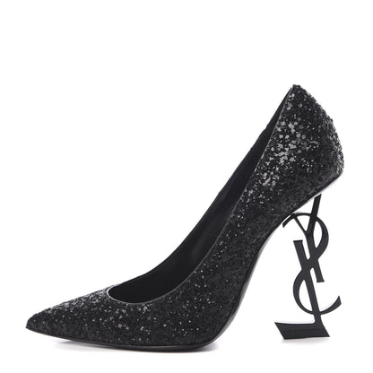 Saint Laurent Glitter Opyum 100 Pumps 35 Black 1 of 8