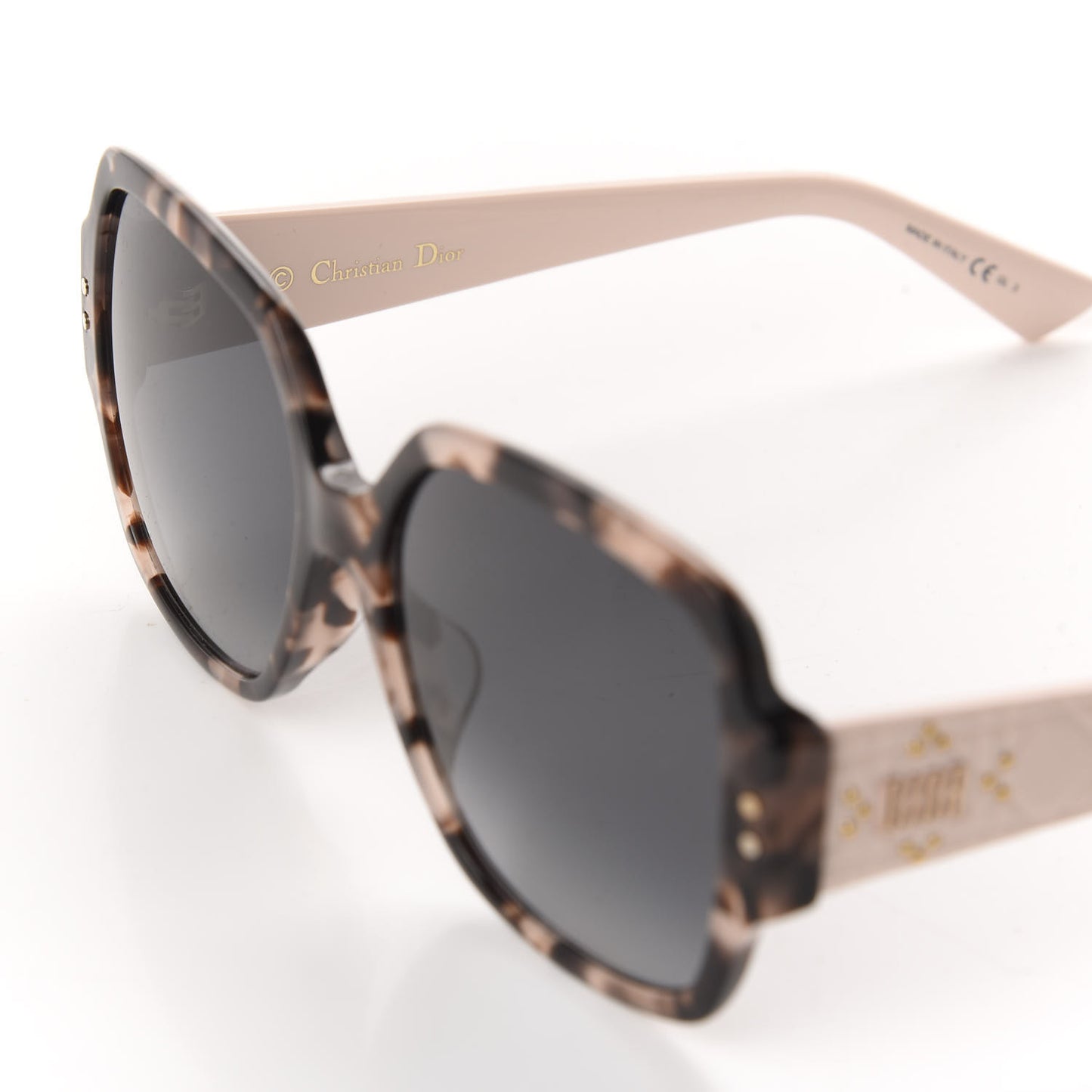 Acetate Cannage Lady Dior Studs 5F Sunglasses Tortoise Pink