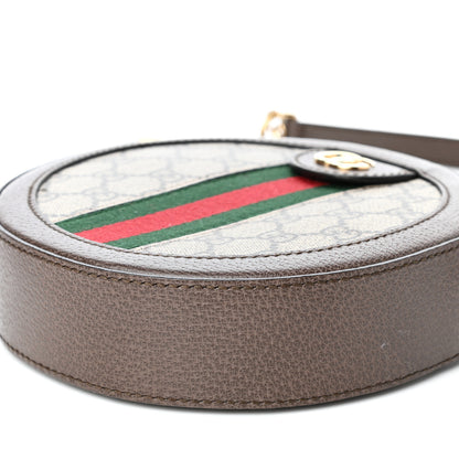 Gucci GG Supreme Monogram Web Mini Ophidia Round Shoulder Bag Brown 9 of 9