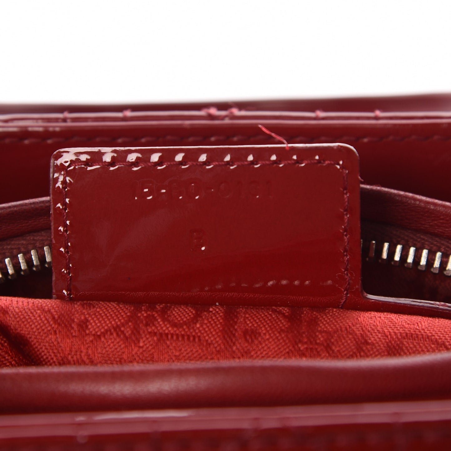 Patent Cannage Medium Lady Dior Red