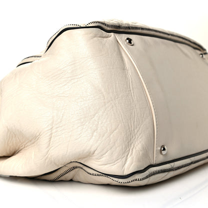 Chanel Lambskin Quilted Large East West Accordion Flap Ivory 5 of 7