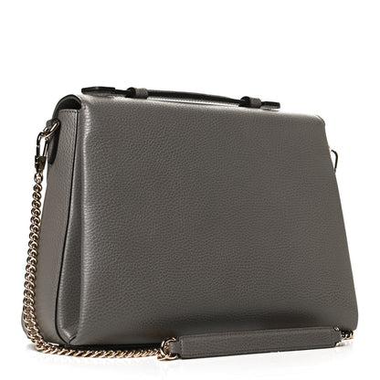 Gucci Dollar Calfskin Medium Interlocking G Top Handle Shoulder Bag Loess 3 of 12