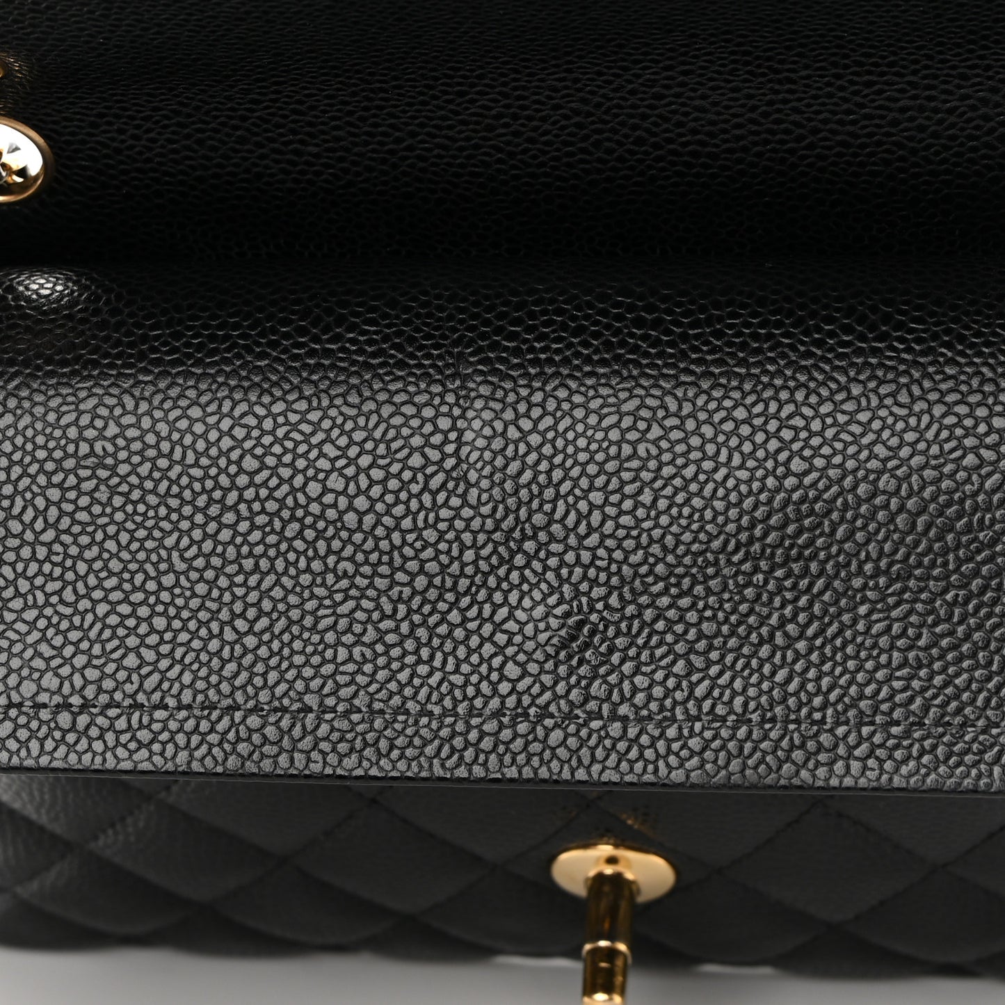Caviar Quilted Small Double Flap Black