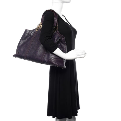 Gucci Calfskin Horsebit Embossed Large Glam Shoulder Bag Purple 2 of 10